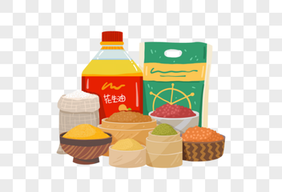 手绘粮油图片